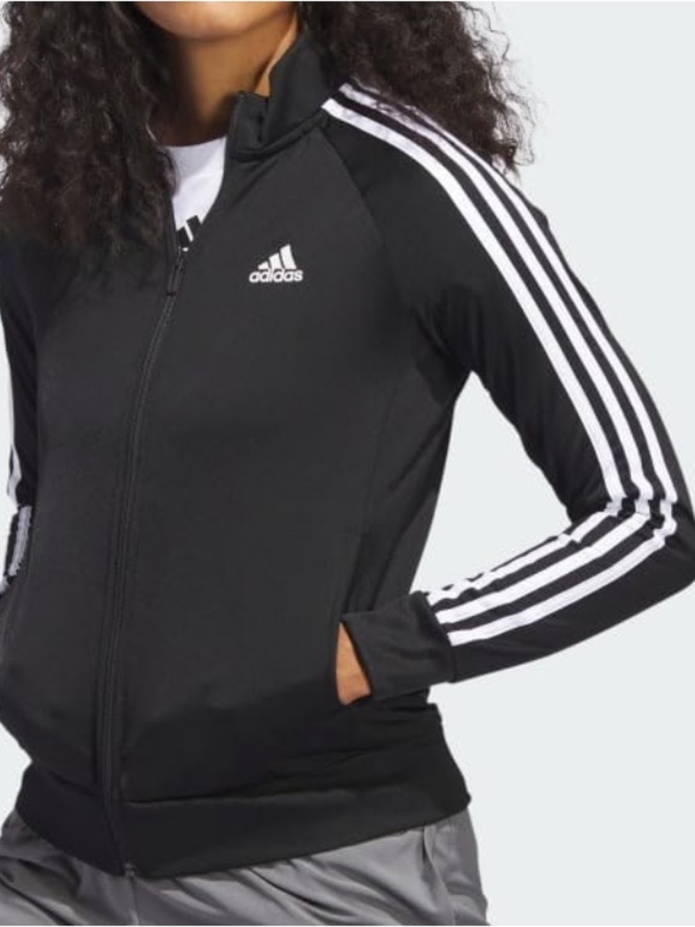 Adidas Zip up Track Jacket Three White Stripes